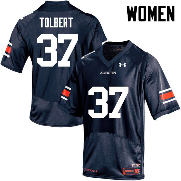 Women Auburn Tigers #37 C.J. Tolbert College Football Jerseys-Navy - Click Image to Close